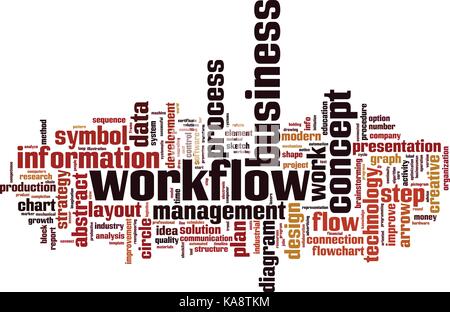 Workflow word cloud concept. Vector illustration Stock Vector
