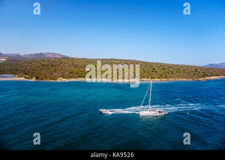 yacht near Sardinia island Stock Photo