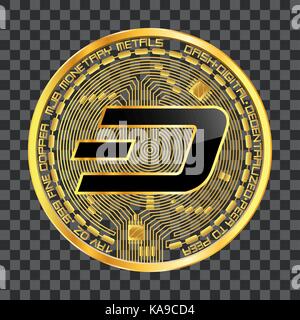 Crypto currency dash golden symbol Stock Vector