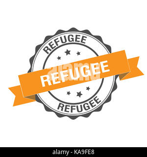 Refugee stamp illustration Stock Photo