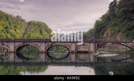 Start of the Canal, Naviglio Martesana, engineered by Leonardo da Vinci. River Adda, northern Italy Stock Photo