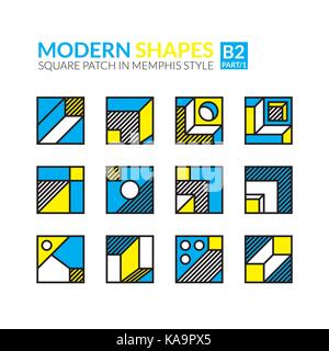Set memphis patches Stock Vector