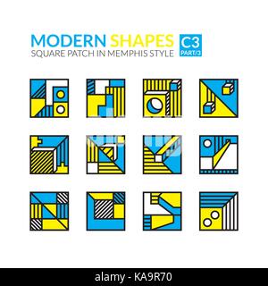 Set memphis patches Stock Vector