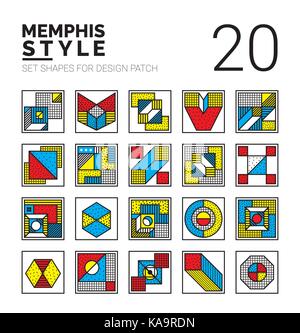 Set memphis patch Stock Vector