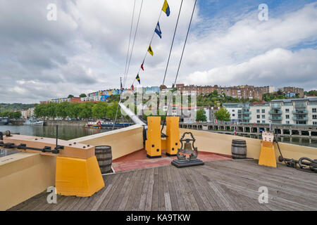 BRISTOL ENGLAND THE CITY CENTRE AND HARBOUR ON THE RIVER AVON AT HOTWELLS DOCKSIDE  THE WESTERN DOCKYARD BRUNELS SS GREAT BRITAIN THE PROW OF THE SHIP Stock Photo