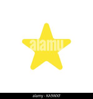Flat design style vector illustration of yellow star symbol icon on white background. Stock Vector