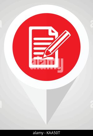 Subscribe vector icon. White and red web pointer in eps 10 for webdesign and smartphone applications. Stock Vector