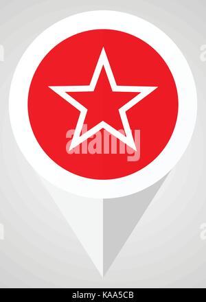 Star vector icon. White and red web pointer in eps 10 for webdesign and smartphone applications. Stock Vector