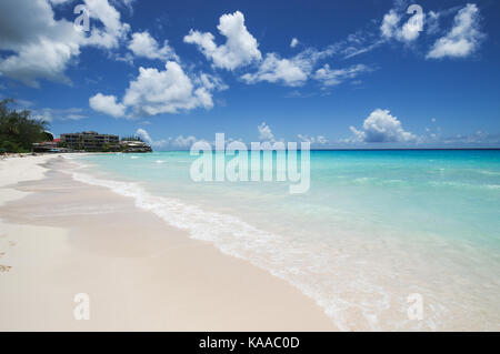 Accra Beach (also known as Rockley Beach), one of the liveliest and most beautiful beaches in Barbados Stock Photo