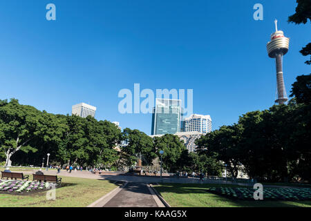 Archibald Fountain in Hyde Park in the centre of  Sydney  in New South Wales, Australia Stock Photo