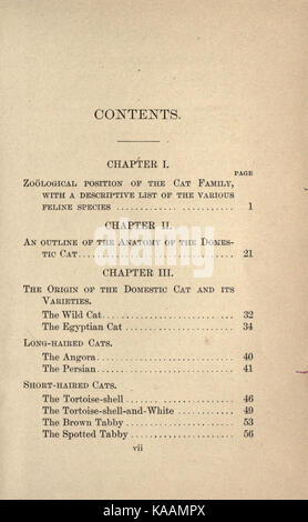 The cat, a guide to the classification and varieties of cats and a short tratise upon their care, diseases, and treatment BHL23731663 Stock Photo