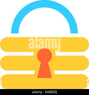Flat padlock icon lock sign password button. Quick and easy recolorable shape isolated from background. Vector illustration a graphic element for web  Stock Vector