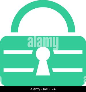 Use it in all your designs. Flat padlock safe icon lock sign password button. Quick and easy recolorable shape isolated from background. Vector illust Stock Vector