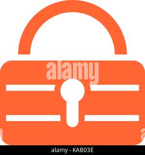 Flat padlock icon lock sign password button. Quick and easy recolorable shape isolated from background. Vector illustration a graphic element for web  Stock Vector