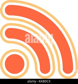 Use it in all your designs. Flat Wi-Fi signal or RSS icon Really Simple Syndication sign subscribe button. Quick and easy recolorable shape. Vector il Stock Vector