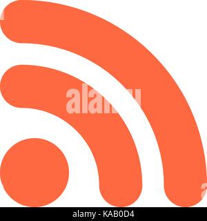 Use it in all your designs. Flat Wi-Fi signal or RSS icon Really Simple Syndication sign subscribe button. Quick and easy recolorable shape Stock Vector