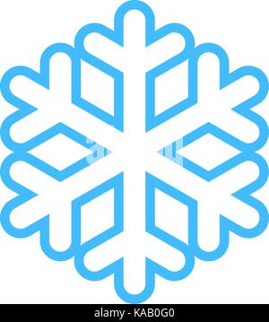 Flat snowflake low temperature sign. Quick and easy recolorable shape isolated from background. Vector illustration element Stock Vector