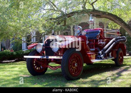 A 1925 American LaFrance fire engine at the 37th Annual Fire Apparatus Show and Muster at WheatonArts, in Millville, NJ. Stock Photo