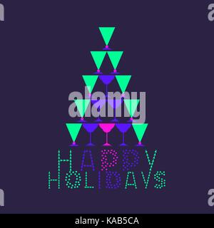 Happy Holidays cute fancy letters hand drawn tex Stock Vector