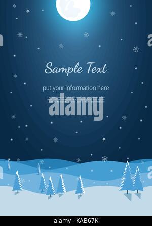 New Year Winter Season Holidays poster. Stock Vector