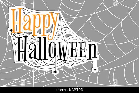 Happy Halloween. Halloween Vector Design with Happy Halloween Lettering. Vector illustration. Stock Vector
