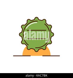 Vector illustration of the beer caps. Alcohol drinks and beverages topic. Stock Vector