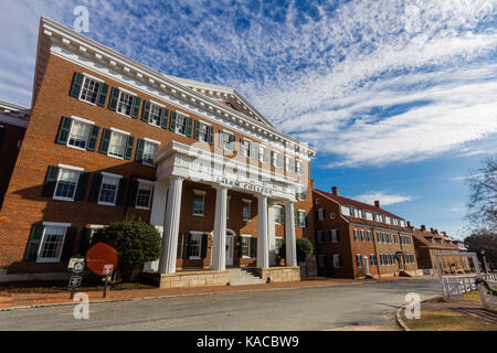 WINSTON-SALEM, NC, USA - DECEMBER 27:South Hall built in 1805, at Salem College on December 17, 2014 in Winston-Salem, NC, USA Stock Photo