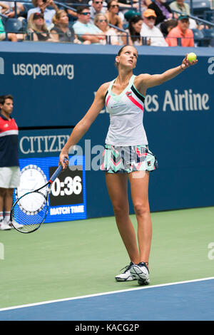 Karolina Pliskova (CZE) competing at the 2017 US Open Tennis Championships Stock Photo