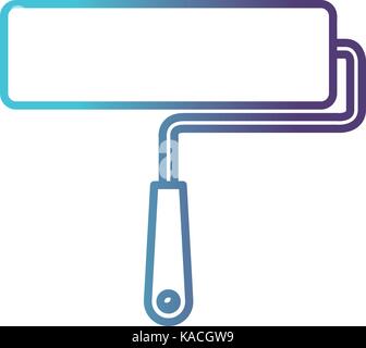 paint roller icon gradient color silhouette from blue to purple Stock Vector