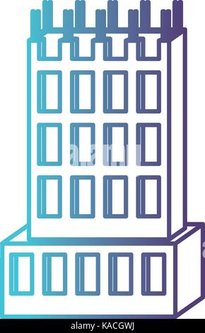 building under construction gradient color silhouette from blue to purple Stock Vector
