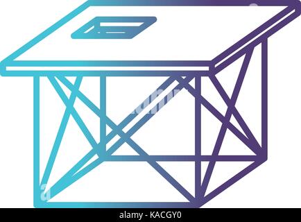 scaffold initial floo gradient color silhouette from blue to purple Stock Vector