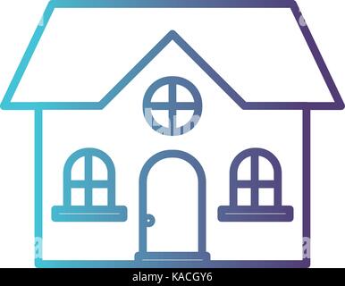 home of one floor gradient color silhouette from blue to purple Stock Vector