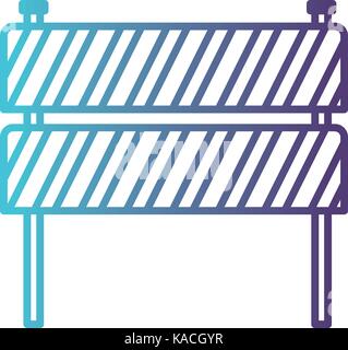 traffic fence flat icon gradient color silhouette from blue to purple Stock Vector