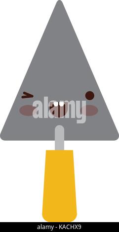trowel flat icon colorful kawaii silhouette Stock Vector