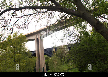 Byker Metro Bridge and Byker bridge Stock Photo