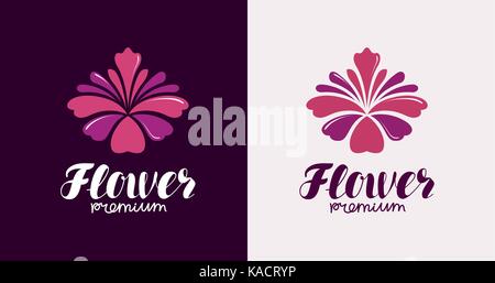 Flower logo or label. Vector illustration Stock Vector