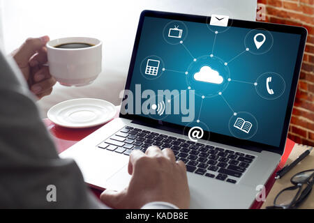 Cloud Computing diagram Network Data Storage Technology Service Stock Photo