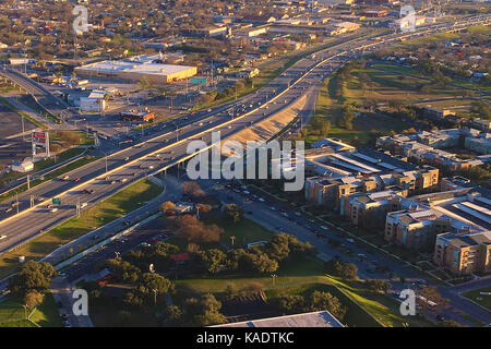 Aerial of San Antonio expressways Stock Photo