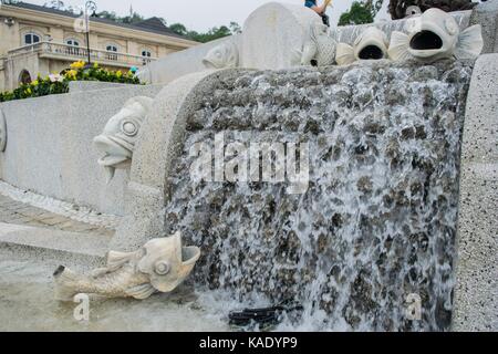 pottery shape fish made for fountain Stock Photo