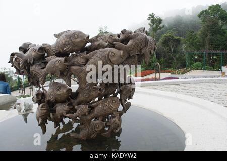 pottery shape fish made for fountain Stock Photo