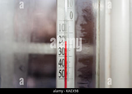 outdoor thermometer behind the window Stock Photo - Alamy