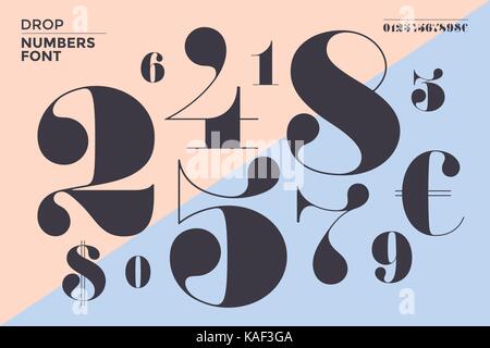 Font of numbers in classical french didot Stock Vector
