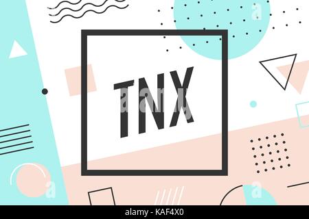 Thank You. Poster in graphic memphis style Stock Vector