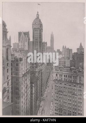 Broadway, Downtown. Broadway runs northward from the Battery as far as the city limits. In fact, it is a part of the old Albany… Stock Photo