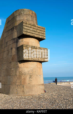 Saint-Laurent-sur-Mer (Normandy, north-western France): D-Day Memorial erected on Omaha Beach to honor the American soldiers who were killed during th Stock Photo