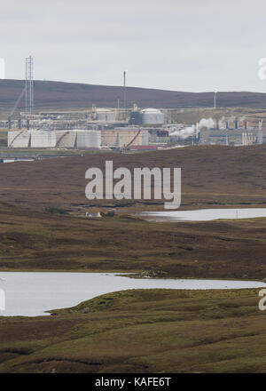 Sullom Voe Oil Terminal, Shetland Islands, Scotland, UK Stock Photo