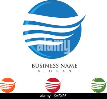 Water Wave symbol and icon Logo Template vector Stock Vector