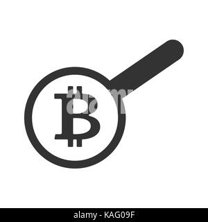 Search bitcoin. Loop and Cryptocurrency. Virtual money. Vector illustration Stock Vector