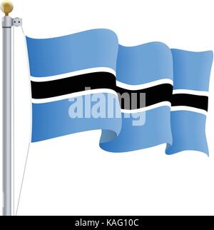 3d waving flag Botswana Isolated on white background Stock Vector Image ...