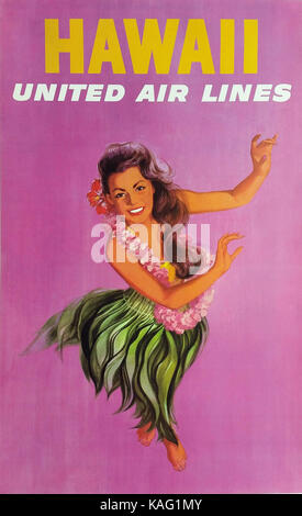 United Hawaii Vintage Travel Poster Stock Photo - Alamy